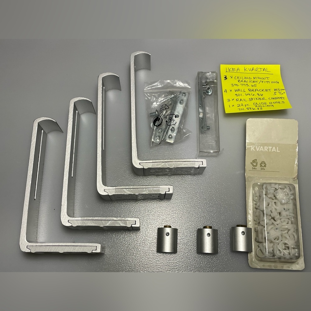 Lot of IKEA Kvartal Suspension Rail Curtain Sliding Track Parts
